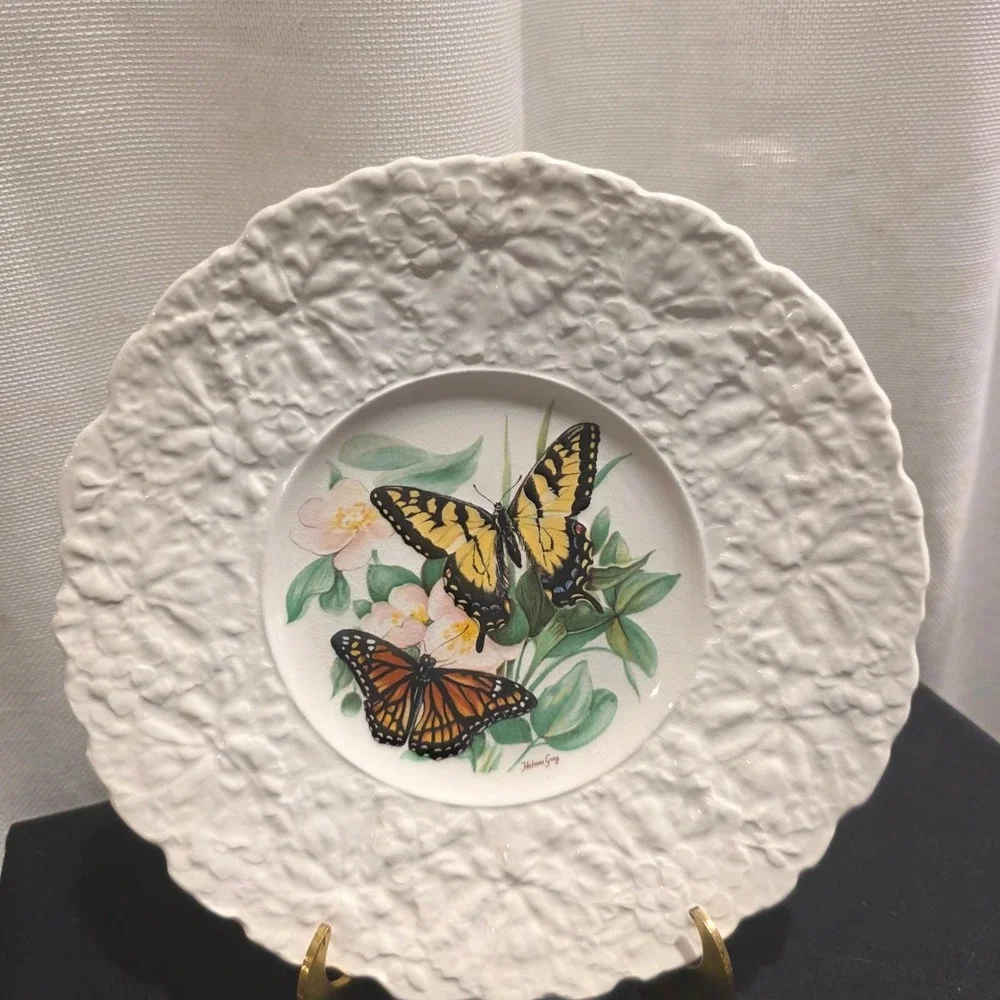 Royal Cauldon Bristol Porcelain Plates‎ Set of 5 Holmes Gray Butterfly Designs